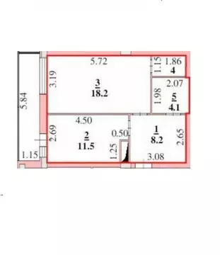 1-комнатная квартира: Липецк, улица М.И. Неделина, 3А (45 м)