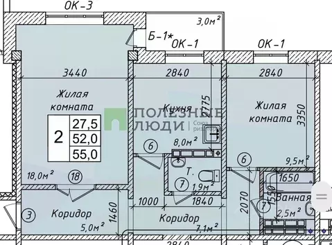 2-к кв. Иркутская область, Ангарск 7-й мкр, 15 (55.0 м)