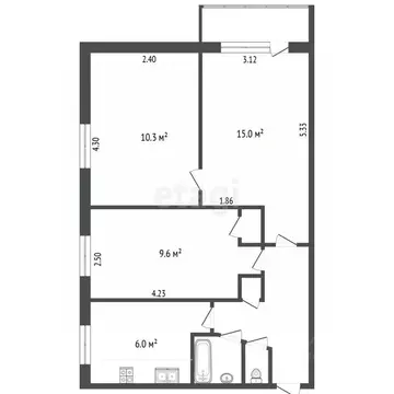 3-к кв. Ярославская область, Ярославль ул. Слепнева, 30А (51.5 м)