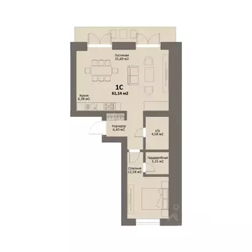 1-к кв. Челябинская область, Сосновский муниципальный округ, Поселок ...