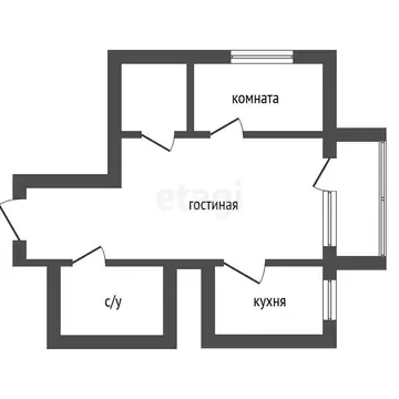 2-комнатная квартира: село Кундравы, улица Труда, 87 (40.7 м)