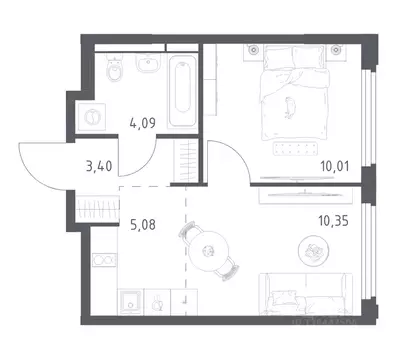 1-к кв. Московская область, Королев Юбилейный мкр, Космический Квартал ...
