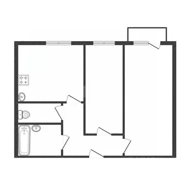 2-к кв. Смоленская область, Смоленск ул. Юрьева, 13 (47.8 м)
