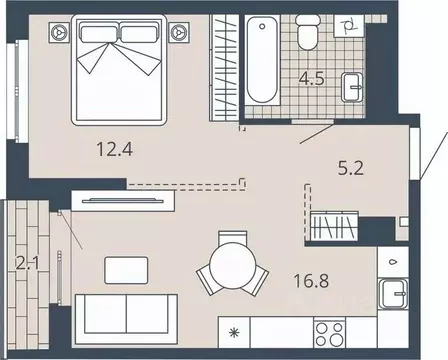 1-к кв. Пензенская область, Пенза Центральный квартал Скала Сити жилой ...
