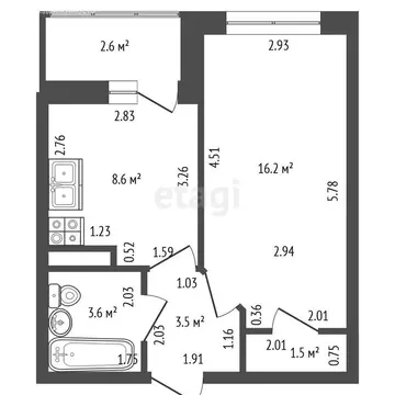 1-комнатная квартира: Санкт-Петербург, Пулковское шоссе, 42к9 (33.4 м)