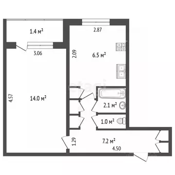1-к кв. Мордовия, Саранск ул. Косарева, 5к1 (32.7 м)