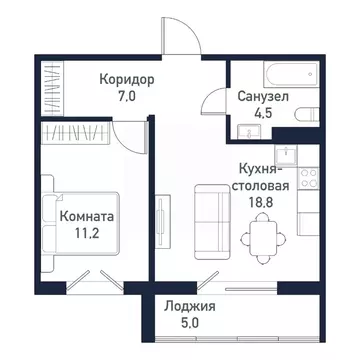 1-к кв. Челябинская область, Челябинский городской округ, пос. ...