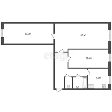 3-комнатная квартира: Тавда, улица Карла Маркса, 66 (59 м)