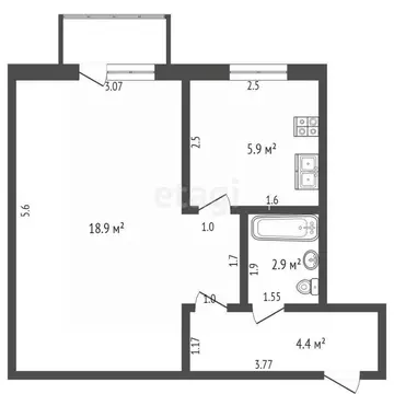 1-к кв. Мордовия, Саранск просп. 60 лет Октября, 63 (32.1 м)