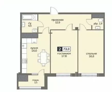 2-к кв. Ставропольский край, Ставрополь ул. Серова, 468/3 (73.0 м)