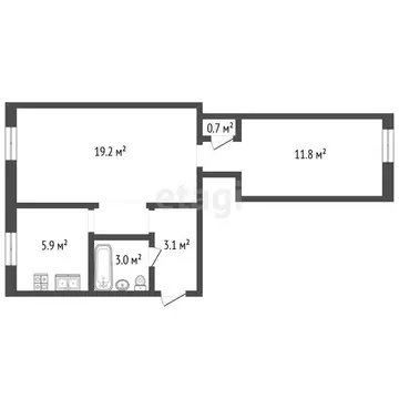 2-комнатная квартира: Ялуторовск, улица Скворцова-Степанова, 8 (42 м)