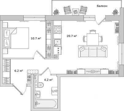 1-к кв. Ленинградская область, Всеволожский район, Свердловское ...