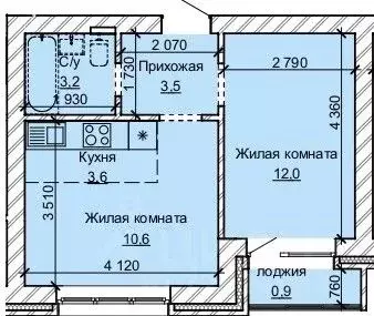 2-к кв. Алтайский край, Барнаул ул. Анатолия (33.8 м)