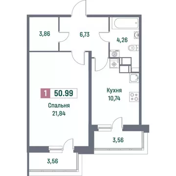 1-к кв. Ленинградская область, Мурино Всеволожский район, просп. ...