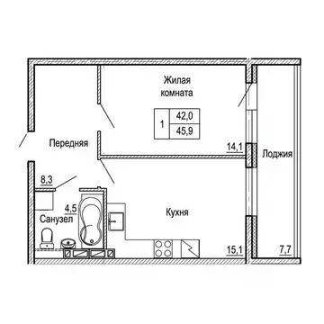 1-к кв. Приморский край, Владивосток На Черняховского жилой квартал,  ...