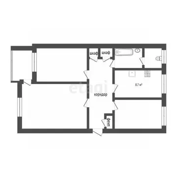 3-к кв. Вологодская область, Вологда пос. Осаново, ул. Осаново, 22 ...