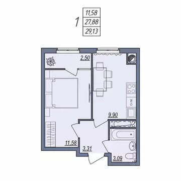 1-к кв. Волгоградская область, Волгоград ул. Тракторостроителей, 31/1 ...