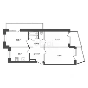 3-к кв. Воронежская область, Воронеж ул. Генерала Перхоровича, 4 (63.0 ...