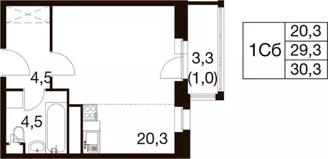 Студия Московская область, Балашиха Гагарина мкр, ул. Проектная, 9Ас1 ...
