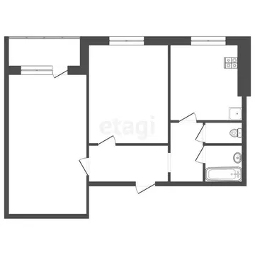 2-комнатная квартира: Самара, Клиническая улица, 26 (50.2 м)