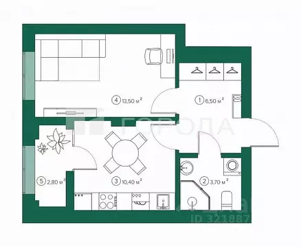 1-к кв. Томская область, Томск ул. Пушкина, 61/10 (35.4 м)