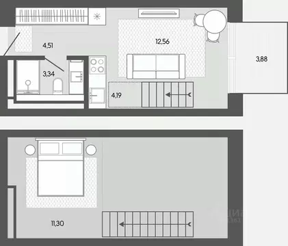 1-к кв. Алтай, Майминский район, пос. Карлушка  (39.78 м)