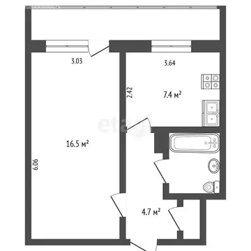 1-комнатная квартира: Петрозаводск, Лососинское шоссе, 21к4 (40.5 м)