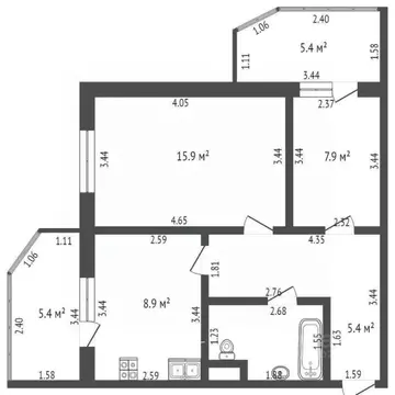 2-к кв. Ханты-Мансийский АО, Сургут Набережный просп., 29 (47.3 м)