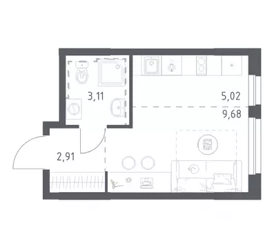 Студия Башкортостан, Уфа ул. Рашита Манурова (20.72 м)
