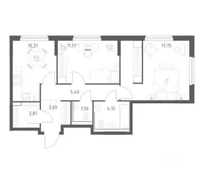 2-к кв. Ростовская область, Ростов-на-Дону Донские Легенды жилой ...