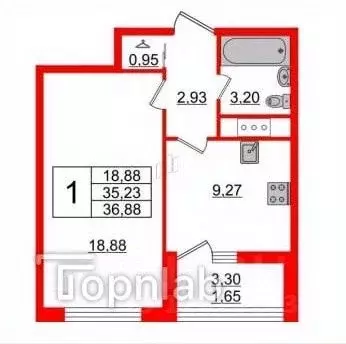 1-к кв. Санкт-Петербург просп. Энергетиков, 2к1 (37.0 м)