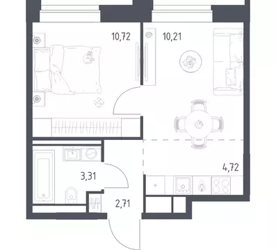 1-к кв. Москва Верейская ул., 43к8 (31.67 м)