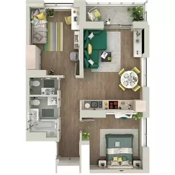 2-комнатная квартира: Тюмень, улица Николая Глебова, 10 (63.26 м)