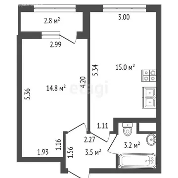 1-комнатная квартира: Санкт-Петербург, Планерная улица, 87к1 (36.5 м)