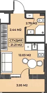 1-к кв. Башкортостан, Уфа ул. Адмирала Макарова, 29 (21.21 м)