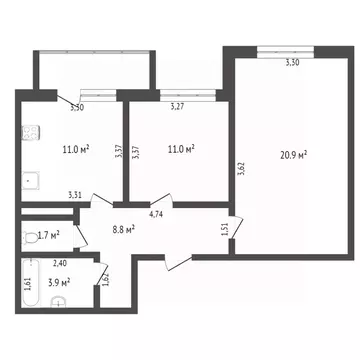 2-к кв. Севастополь ул. Степаняна, 4/1 (58.4 м)