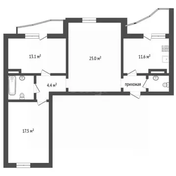 3-к кв. Воронежская область, Воронеж ул. Миронова, 45А (86.0 м)