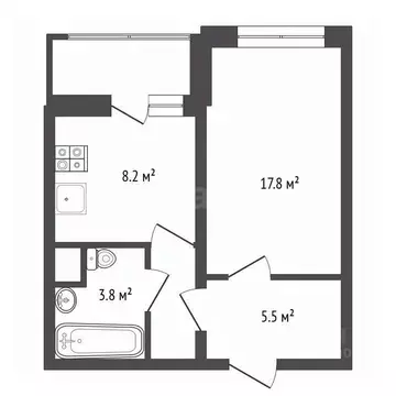 1-к кв. Воронежская область, Воронеж ул. Федора Тютчева, 93/3 (37.5 м)