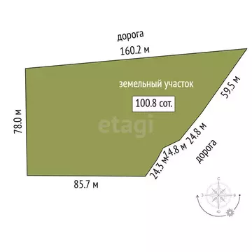 Участок в Тюмень, Велижанский тракт, 9-й километр (99.83 м)