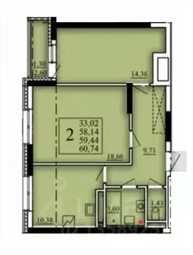 2-к кв. Башкортостан, Уфа Затон-Восточный жилрайон, Паруса жилой ...