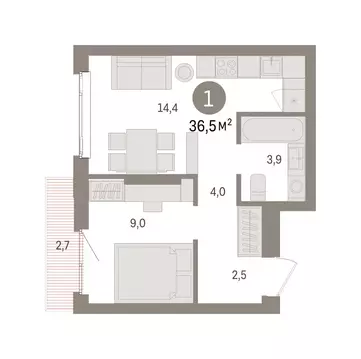 1-комнатная квартира: Екатеринбург, жилой район Сортировочный, ...