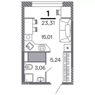 1-к кв. Рязанская область, Рязань Петра и Февронии жилой комплекс ...