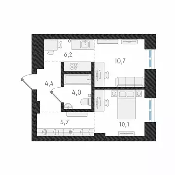 2-комнатная квартира: Новосибирск, Плановая улица, 60к7 (41.1 м)