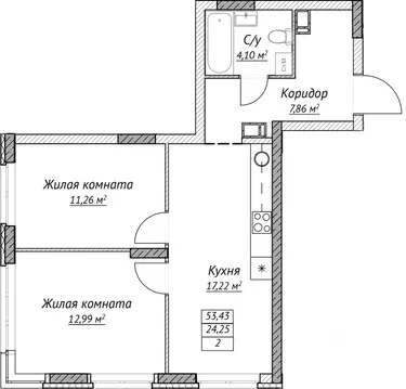 2-к кв. Нижегородская область, Нижний Новгород Сахарный Дол жилой ...