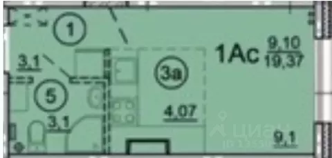 Студия Ярославская область, Ярославль ул. Дядьковская, 16А (19.4 м)