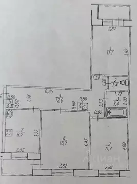 3-к кв. Башкортостан, Уфа ул. Адмирала Ушакова, 86/1 (67.3 м)