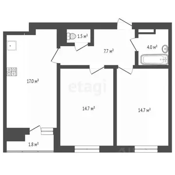 2-к кв. Ростовская область, Ростов-на-Дону Левобережная ул., 6/6с2 ...