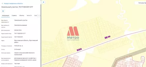 Участок в Ярославская область, Ярославский муниципальный округ, ...