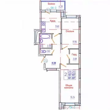 2-к кв. Саха (Якутия), Якутск Приипподромный кв-л,  (61.87 м)
