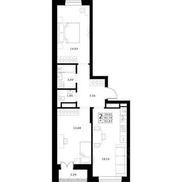 2-к кв. Нижегородская область, Нижний Новгород Ленгородок мкр, Мед ...
